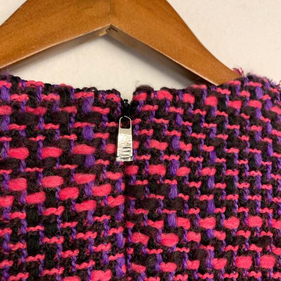 Escada Sport Persian Tweed Sleeved Dress Old Money Purple Pink Raspberry Shift - Picture 10 of 10